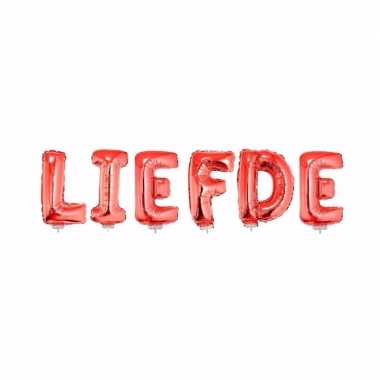 Liefde in rood inclusief stokjes opblaasletter