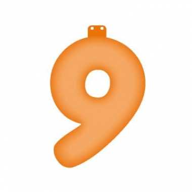 Oranje getal 9 opblaasletter